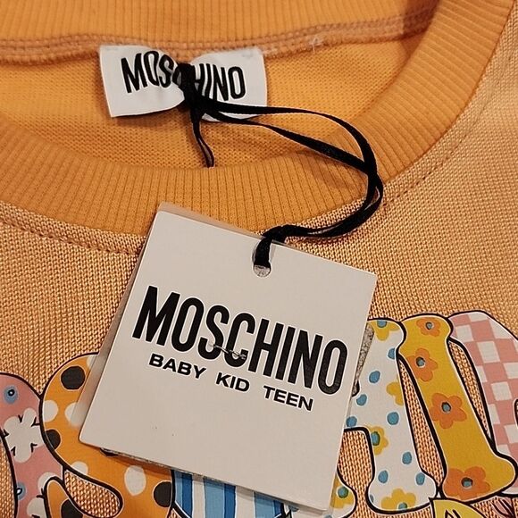Moschino Sweatshirt Girl's 5 Years Peach Cotton Designer Luxury Stylish Comfy - Picture 2 of 9